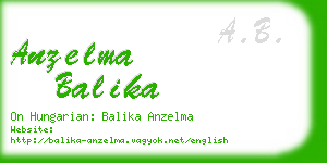 anzelma balika business card